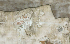 The eroded wall of our cottage